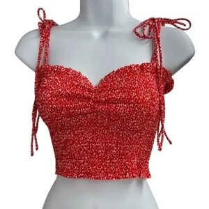 Tie Up Sweetheart Red Crop Top